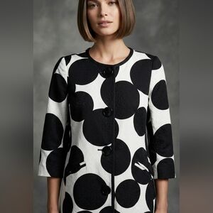 Maggy London Monochrome Circle Pattern Coat